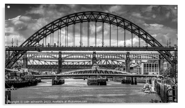 4 Bridges across the Tyne Acrylic by colin ashworth