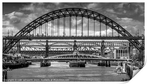 4 Bridges across the Tyne Print by colin ashworth
