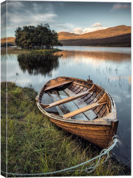 Moored on Loch Awe Canvas Print by Dave Bowman