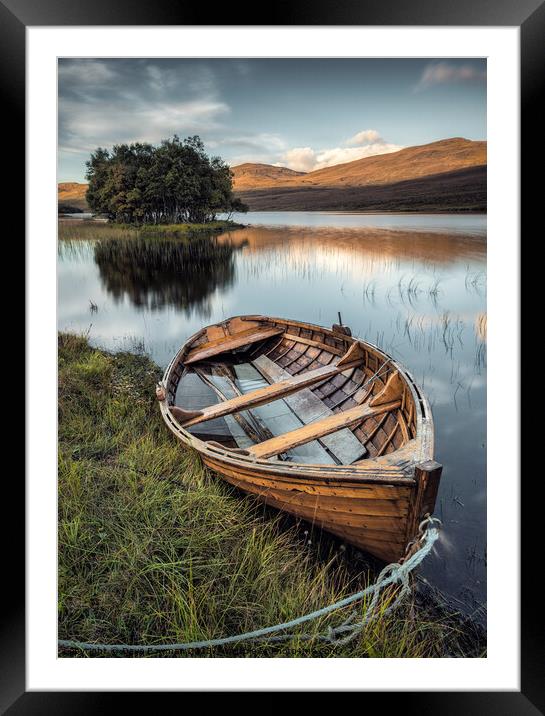 Moored on Loch Awe Framed Mounted Print by Dave Bowman