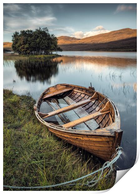 Moored on Loch Awe Print by Dave Bowman