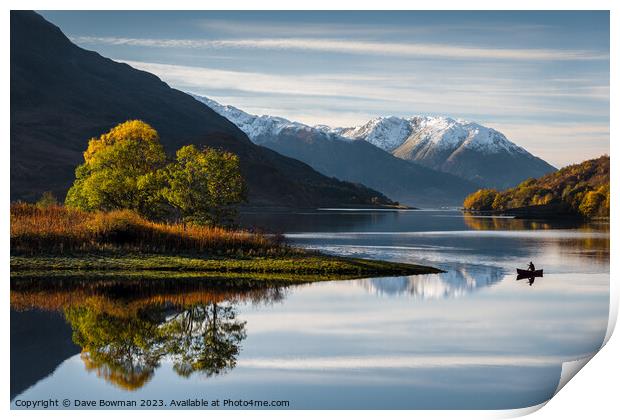 Autumn on Loch Leven Print by Dave Bowman