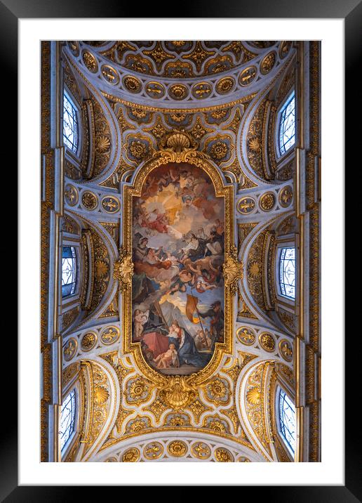 Church of St Louis of the French Ceiling In Rome Framed Mounted Print by Artur Bogacki