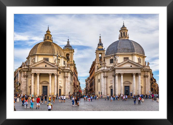 Churches at Piazza del Popolo in Rome Framed Mounted Print by Artur Bogacki