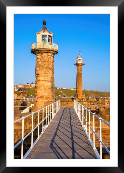 Whitby East Pier Footbridge Framed Mounted Print by Tim Hill