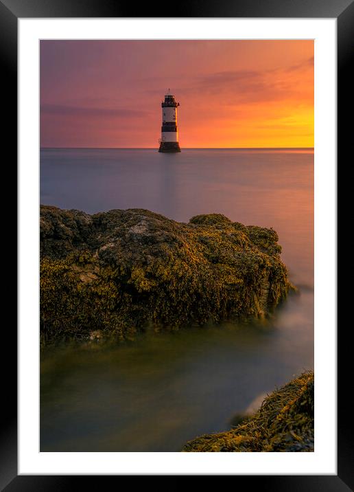 Trwyn Du lighthouse Framed Mounted Print by Sandra Kepkowska