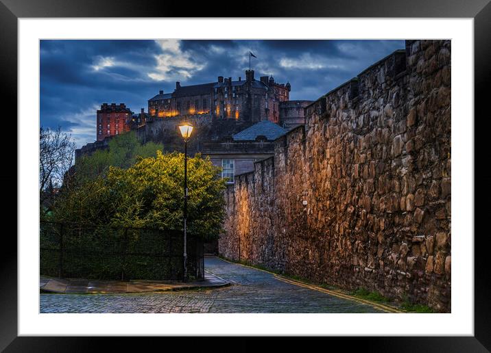 Telfer Wall And Edinburgh Castle Framed Mounted Print by Artur Bogacki