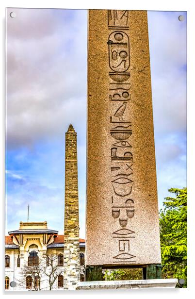 Walled  Pillar and Theodosius Obelisk Hippodrome Istanbul Turkey Acrylic by William Perry