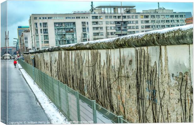 Remains Wall Park Snow Winter Berlin Germany Canvas Print by William Perry