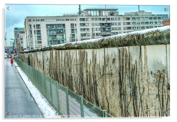 Remains Wall Park Snow Winter Berlin Germany Acrylic by William Perry