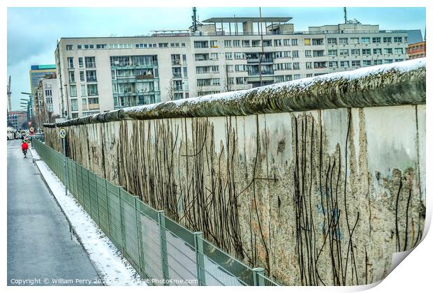 Remains Wall Park Snow Winter Berlin Germany Print by William Perry