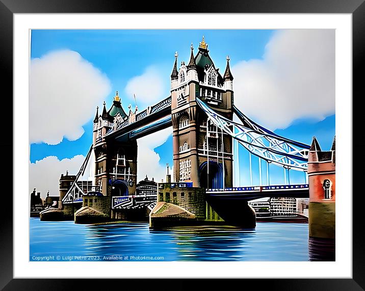 Iconic Tower Bridge: Captivating London Cityscape Framed Mounted Print by Luigi Petro
