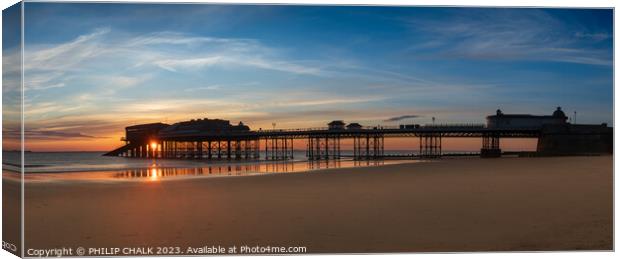 Serene Sunrise  Cromer pier Norfolk 906 Canvas Print by PHILIP CHALK
