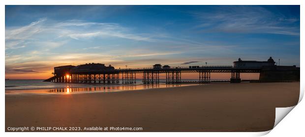 Serene Sunrise  Cromer pier Norfolk 906 Print by PHILIP CHALK