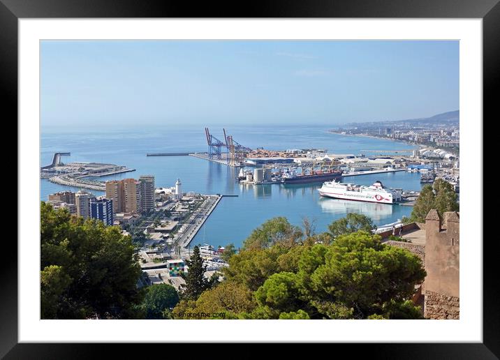 Malaga port from Gibralfaro Framed Mounted Print by Paul Boizot