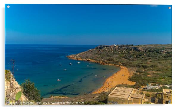 Ramla Bay Gozo Acrylic by Margaret Ryan