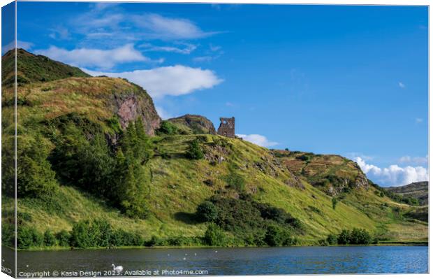Tranquil St Margaret's Loch in Holyrood Park Canvas Print by Kasia Design