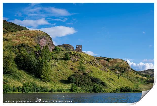 Tranquil St Margaret's Loch in Holyrood Park Print by Kasia Design