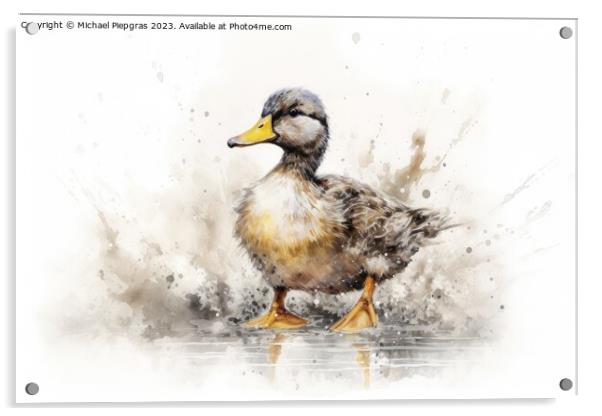 Watercolor painting of a duckling Acrylic by Michael Piepgras