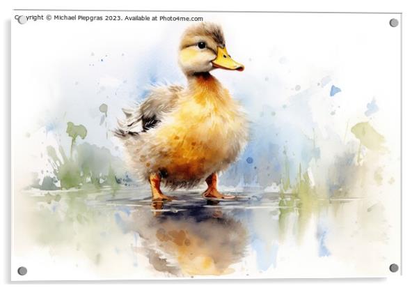 Watercolor painting of a duckling Acrylic by Michael Piepgras