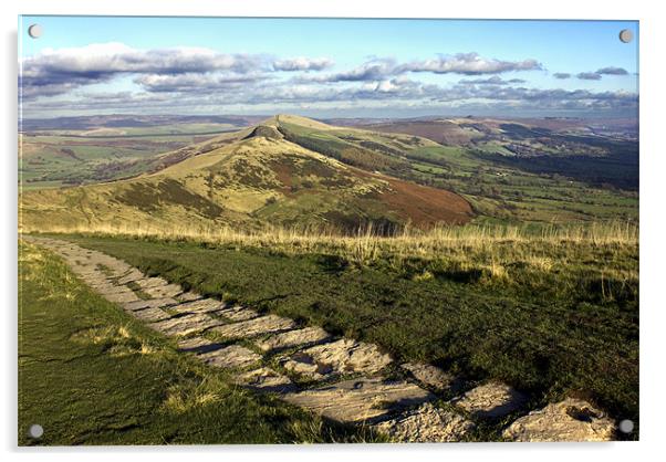 The Great Ridge Derbyshire Acrylic by Darren Burroughs