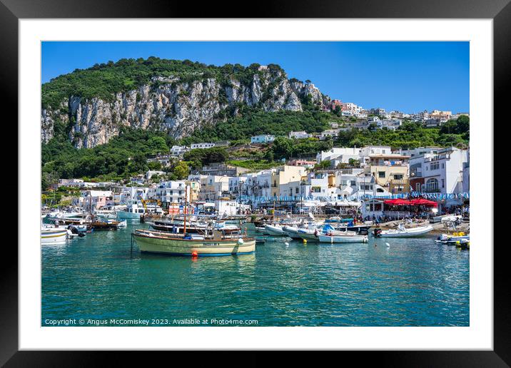 Boats in Marina Grande, Island of Capri, Italy Framed Mounted Print by Angus McComiskey