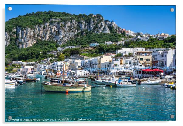 Boats in Marina Grande, Island of Capri, Italy Acrylic by Angus McComiskey