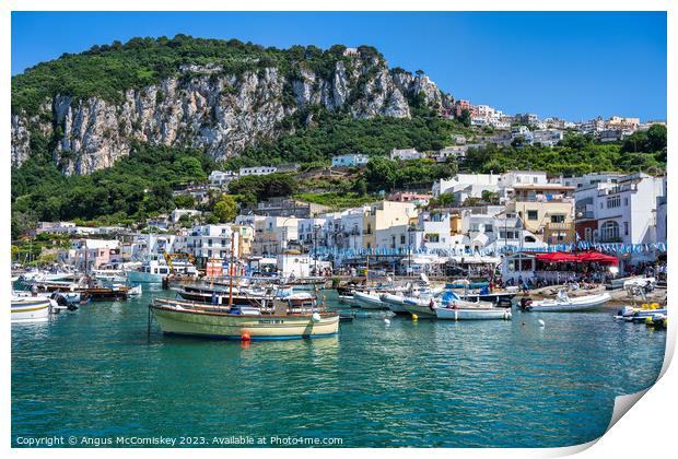 Boats in Marina Grande, Island of Capri, Italy Print by Angus McComiskey