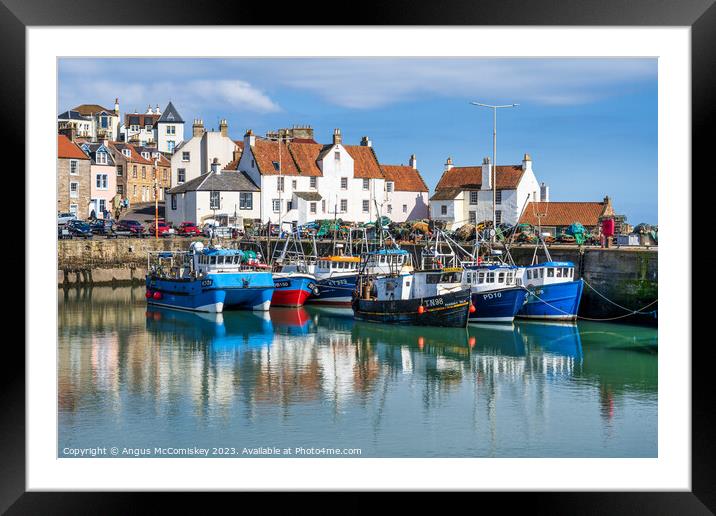 Fishing boats in Pittenweem Harbour Framed Mounted Print by Angus McComiskey