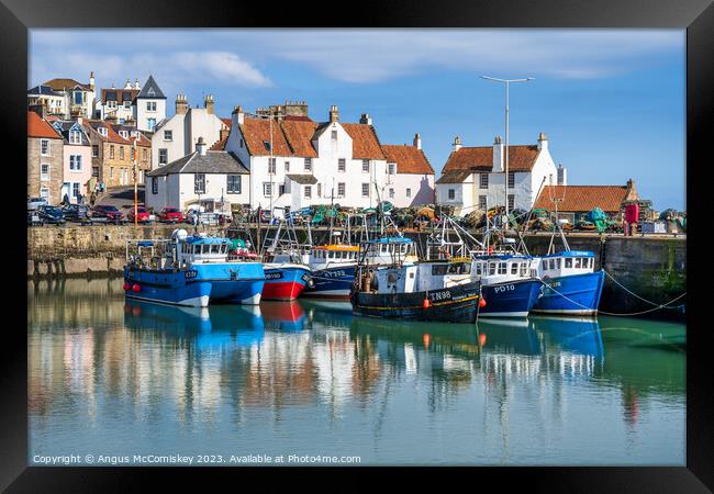 Fishing boats in Pittenweem Harbour Framed Print by Angus McComiskey