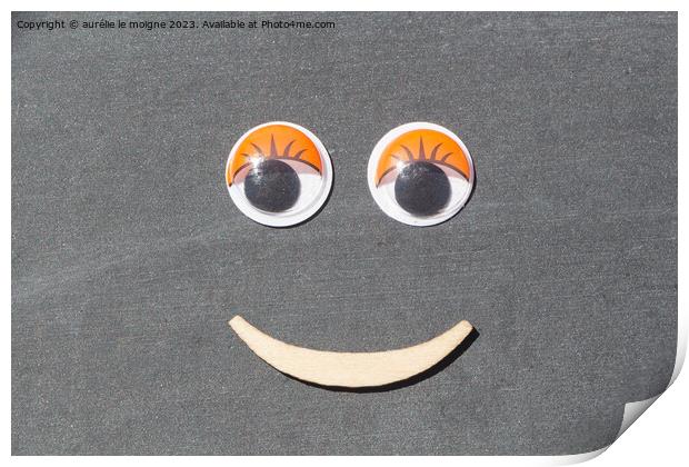 Smiling face Print by aurélie le moigne