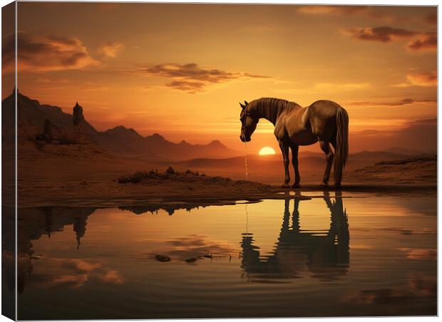 You Can Lead A Horse To Water But You Cant Make It Drink Canvas Print by Steve Smith