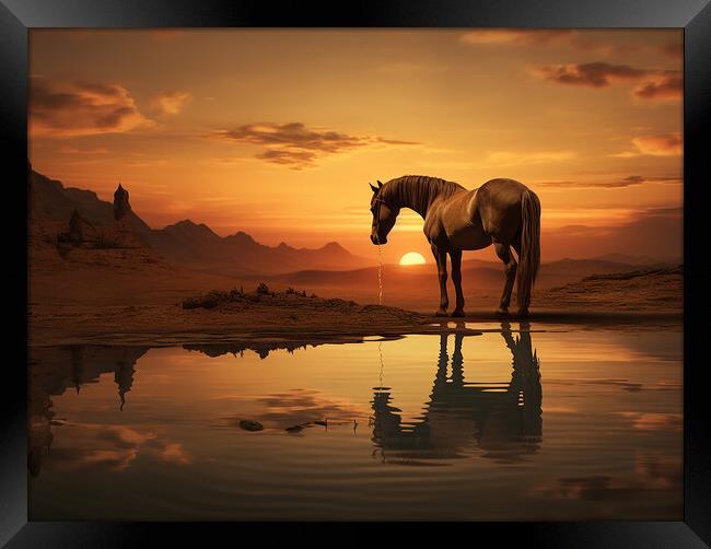 You Can Lead A Horse To Water But You Cant Make It Drink Framed Print by Steve Smith