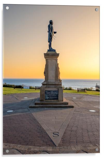 Captain Cook Monument Whitby Acrylic by Steve Smith