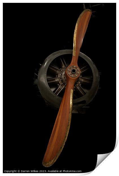 Sopwith Pup Engine and Propeller Print by Darren Wilkes