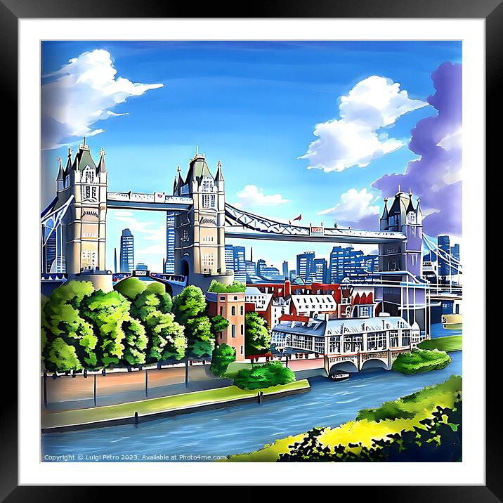 Tower Bridge, in London, United Kingdom Framed Mounted Print by Luigi Petro