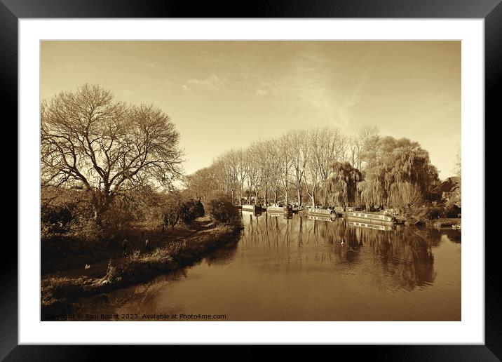 River Thames at Lechlade, sepia Framed Mounted Print by Paul Boizot