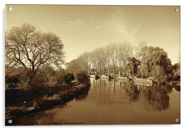 River Thames at Lechlade, sepia Acrylic by Paul Boizot