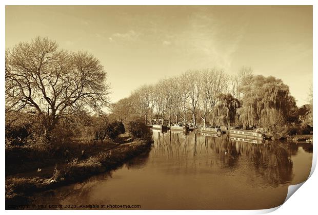 River Thames at Lechlade, sepia Print by Paul Boizot