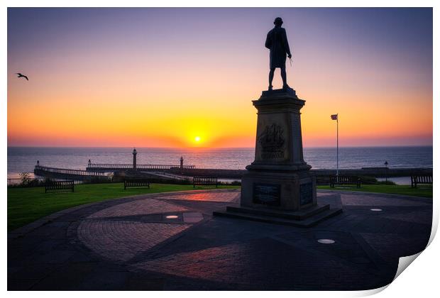 Whitby Sunrise Silhouettes  Print by Tim Hill