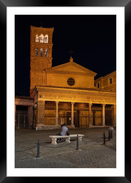 Basilica of San Giorgio in Velabro at Night in Rome Framed Mounted Print by Artur Bogacki