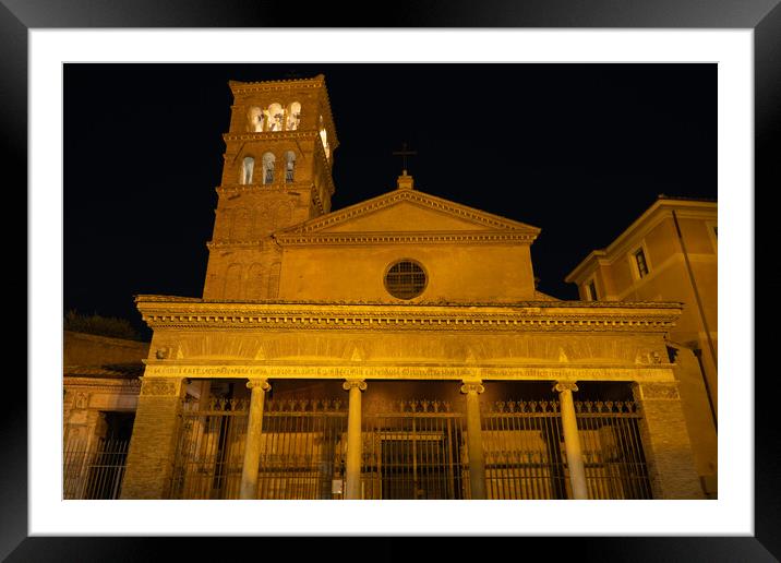 Basilica of San Giorgio in Velabro at Night Framed Mounted Print by Artur Bogacki