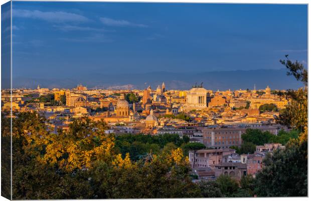 Rome Cityscape At Sunset In Italy Canvas Print by Artur Bogacki