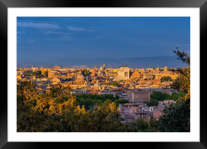 Rome Cityscape At Sunset In Italy Framed Mounted Print by Artur Bogacki