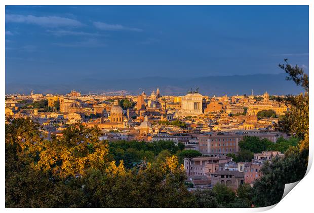 Rome Cityscape At Sunset In Italy Print by Artur Bogacki