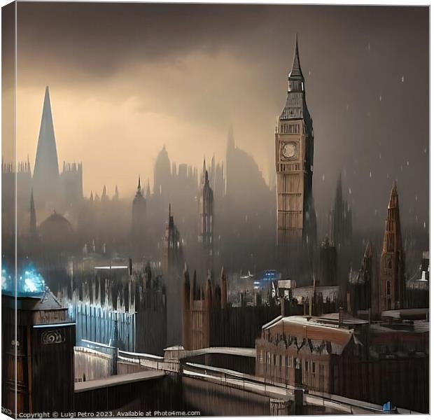 Enchanting Moonlit Panorama of Big Ben and Westmin Canvas Print by Luigi Petro