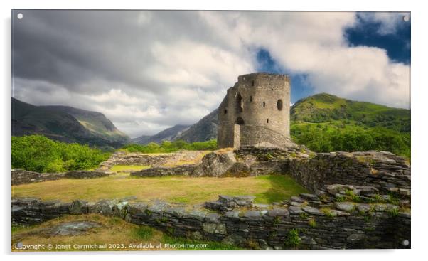 Dolbadarn Castle, Snowdonia Acrylic by Janet Carmichael