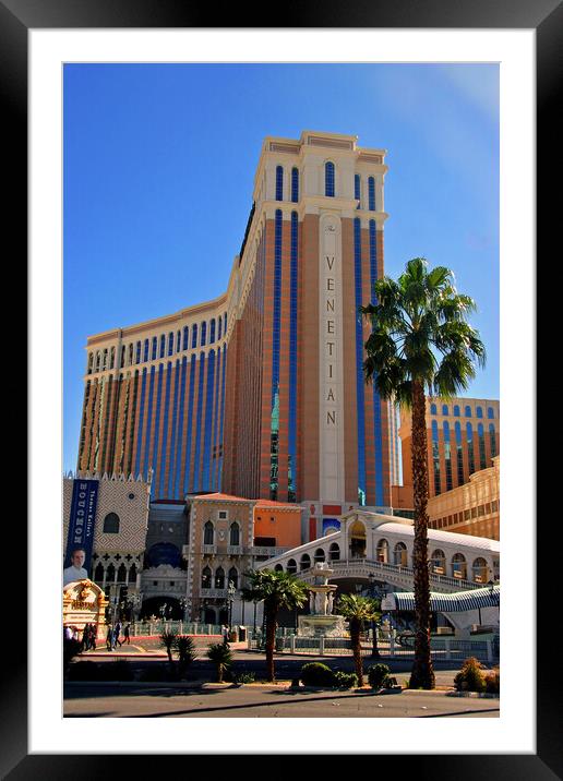 Venetian Hotel Las Vegas United States of America Framed Mounted Print by Andy Evans Photos