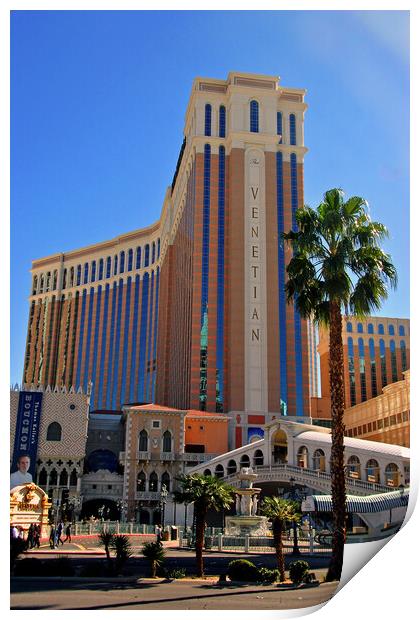 Venetian Hotel Las Vegas United States of America Print by Andy Evans Photos