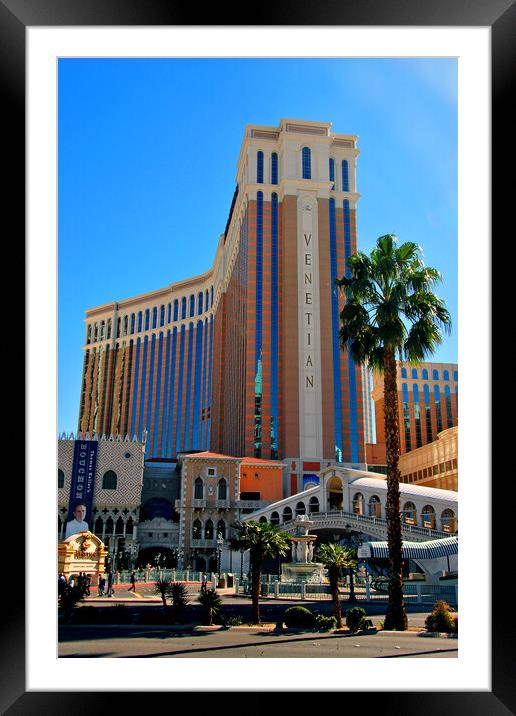 "Sunlit Splendor: The Venetian Hotel, Las Vegas" Framed Mounted Print by Andy Evans Photos